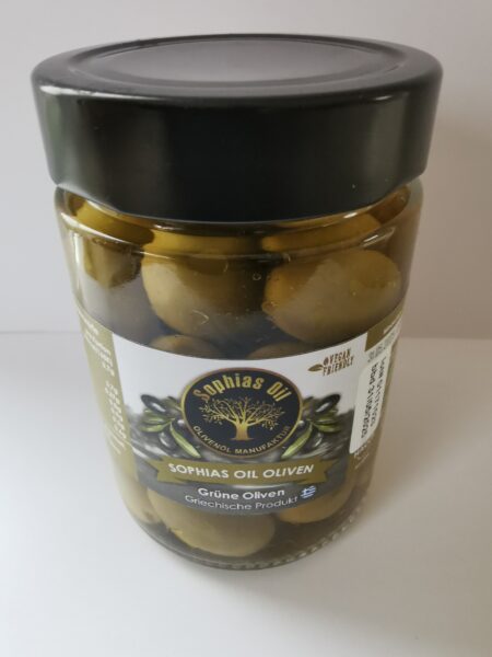 Sophias Oil Grüne Oliven 200g